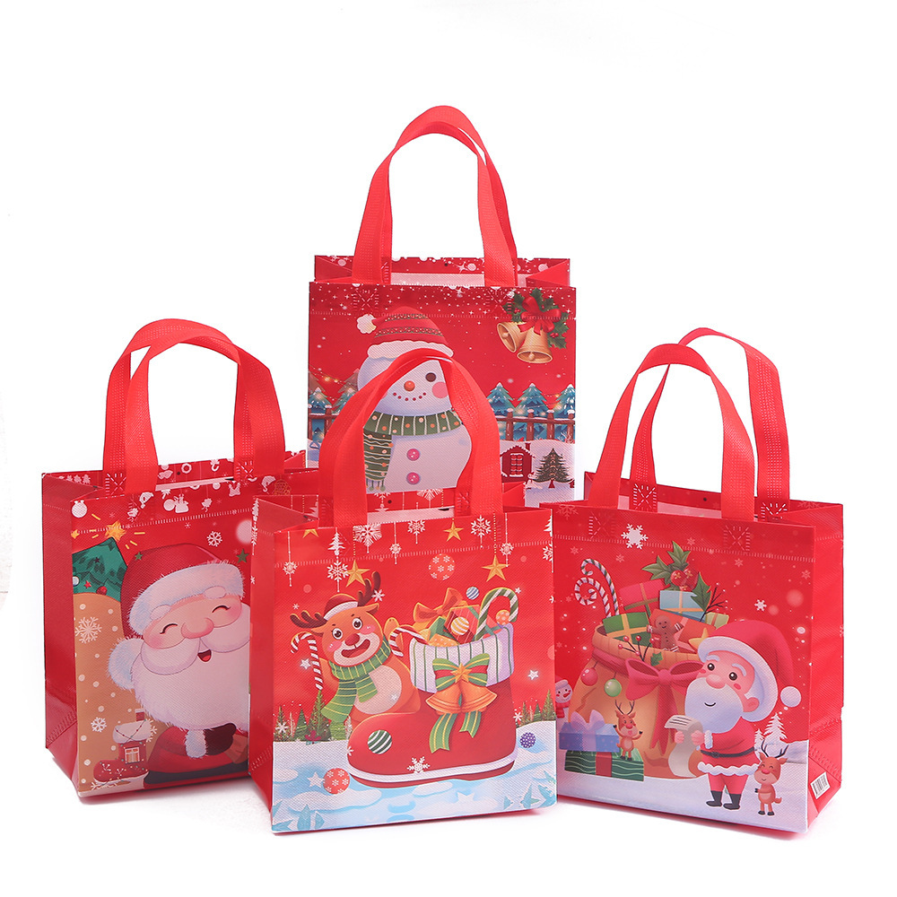 Winter Season Unisex Gender Classic Style Style Square Shape Christmas Classic Style Christmas House Christmas Tree Santa Claus Nonwoven Holiday Party