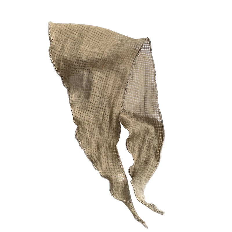 Bufanda triangular hueca, bufanda pequeña, bufanda de seda nueva, pañuelo de todo fósforo de alta calidad, diadema pastoral femenina de verano, cabello atado