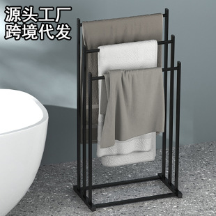 Cross-Border Floor-Standing Towel Rack, Vertical Punch-Free Metal Simple Bathtub Rack, Towel Rack, Bathroom Storage Rack, Hanging Rod