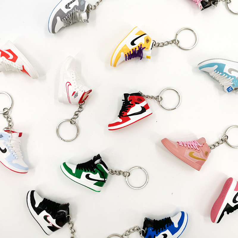 AJ Shoe Mold ABS Keychain Mixed Mini 3D Basketball Shoes Trend Surprise Blind Box DUNK Coconut OW Hanging