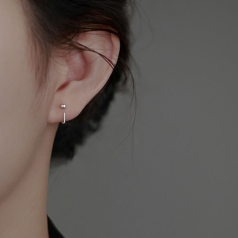 Sunrise Geometric Bead Hook Earrings For Women, Simple And Unique Minimalist Style, Niche Earrings, New Trendy_voghion.com