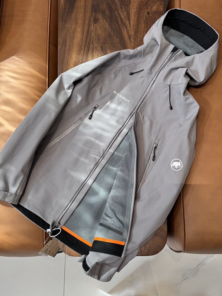 Mammoth primavera y otoño chaqueta de chaqueta de caparazón suave de goma de presión completa para hombre chaqueta deportiva con capucha suelta al aire libre a prueba de agua marea