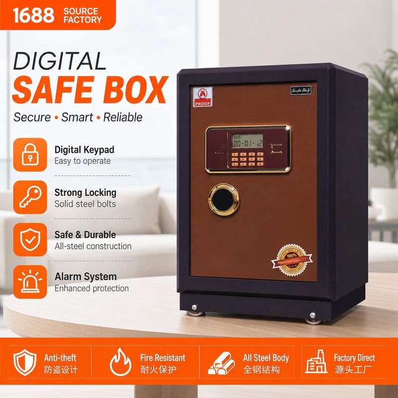 Small household electronic safe for storing money and valuables, anti-theft cabinet, fireproof, anti-theft, alarm password box