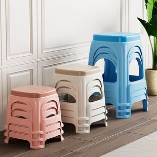 Extra Thick Plastic Stool, Thickened Outdoor Leisure Adult Mature Rubber, Strong and Durable, Fashionable Square Stool, Extra Thick Amazon
