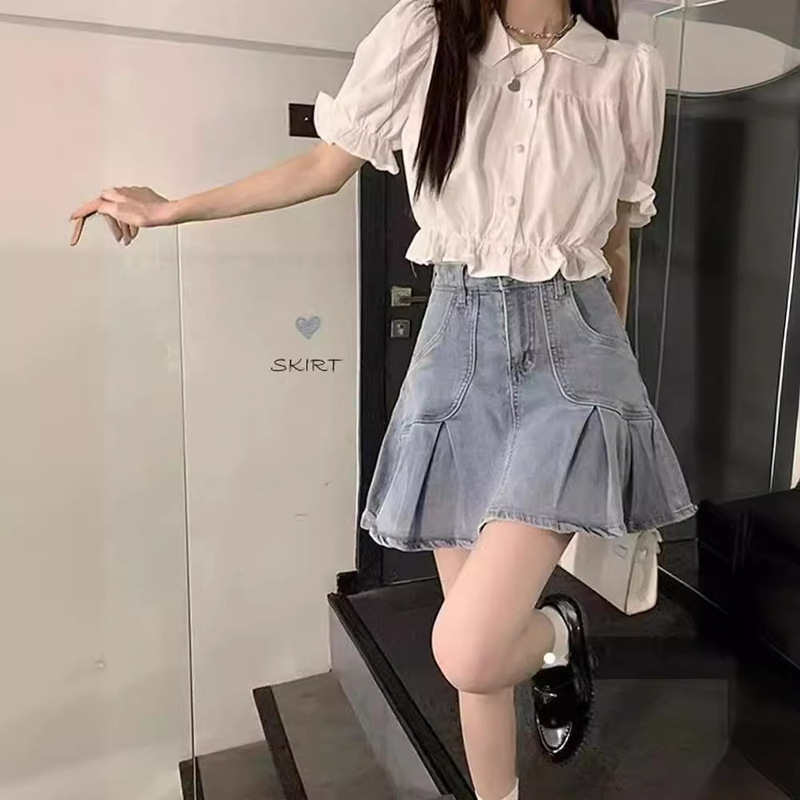 New Retro Short-sleeved Shirt for Women Summer Sweet Short-sleeved Shirt Preppy Style Top for Women Southeast Asian Style