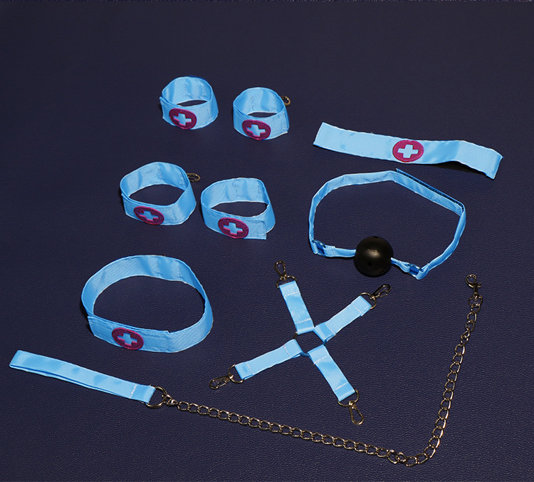 SM Nurse Seven-Piece Adult Couple Play Set with Handcuffs and Nipple Clamps — detail image 37