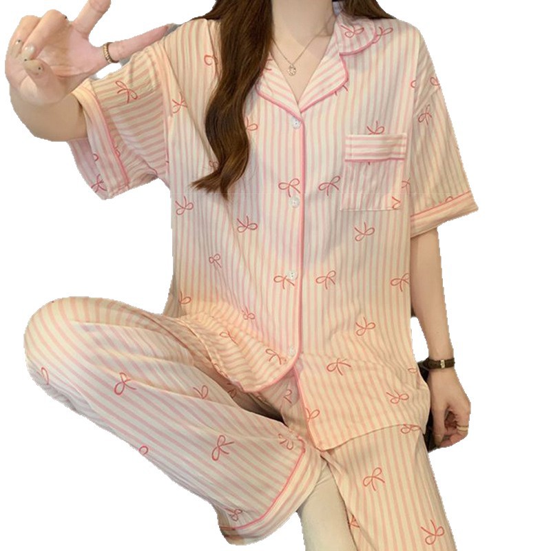 120G nubes de algodón pijama de manga corta tres piezas set ropa para el hogar sudeste asiático TK pedidos de comercio exterior transfronterizo entidad mayorista