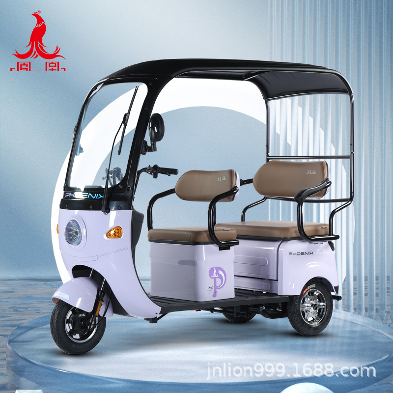 Phoenix triciclo eléctrico doméstico pequeño para personas mayores scooter para personas mayores recoger niños doble fila con cobertizo puede jugar