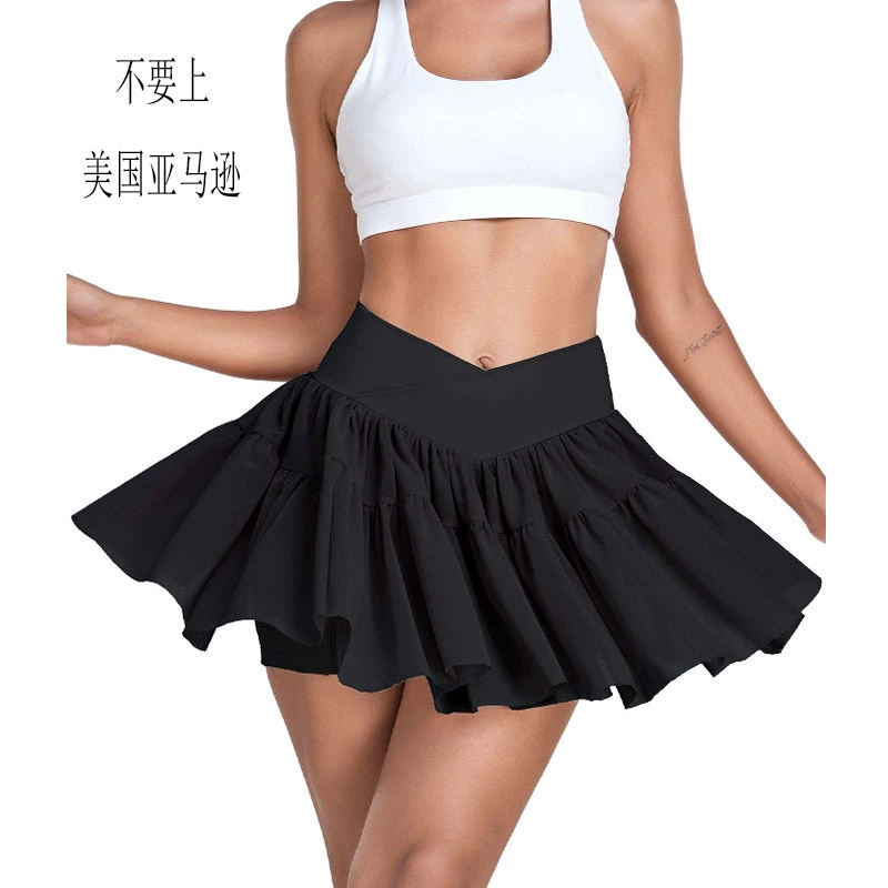 Трансграничные фитнес-шорты Летние тонкие и быстрые сухие бег анти-ходьба с высокой талией Тонкая йога теннисная юбка OK72
