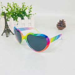 親子款個性時尚大框愛心漸變太陽鏡桃心彩虹防紫外線兒童成人墨鏡