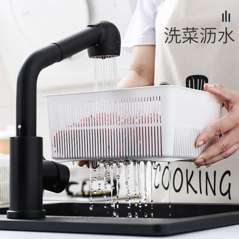 Caja de almacenamiento de frutas y verduras caseras de grado alimenticio para refrigerador de frutas y verduras de drenaje de doble capa cubierta de sellado de plástico