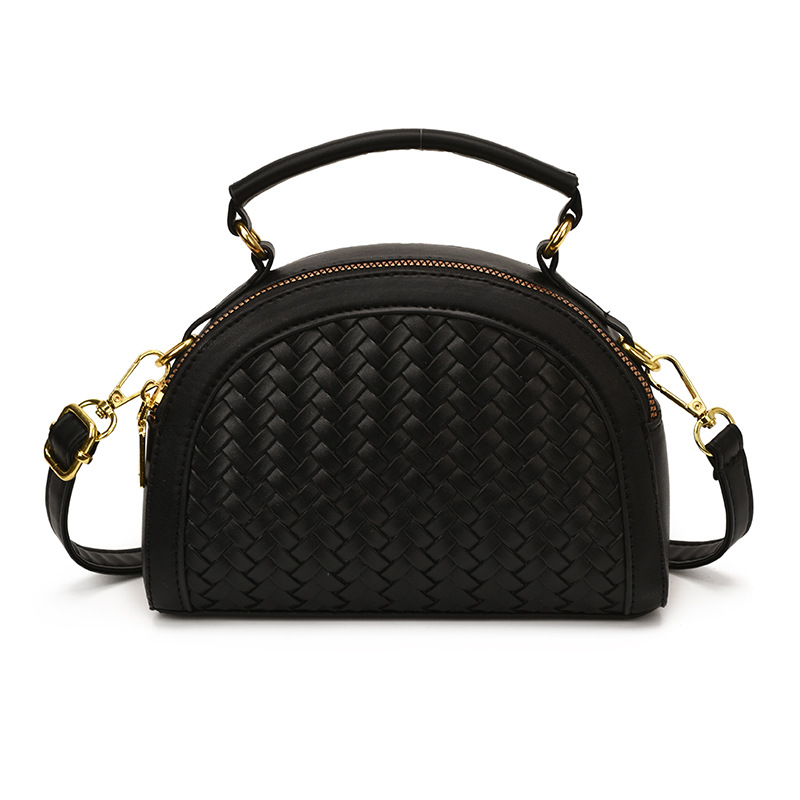 Fábrica de fuente al por mayor bolso semicircular leopardo mujer 2026 nuevo tejido empalme de alta calidad bolso de hombro