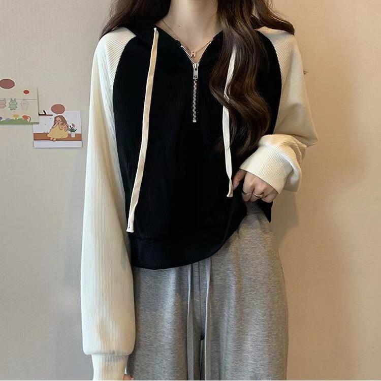 Retro sweatshirt with zipper