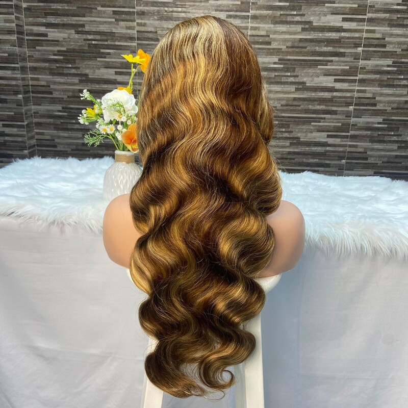 Foreign Trade Cross-Border 13X4 Front Lace Wig P4/27Lace Frontal Wig Body Wave Human Hair Foreign Trade Cross-Border 13X4 Front Lace Wig P4/27Lace Frontal Wig Body Wave Human Hair