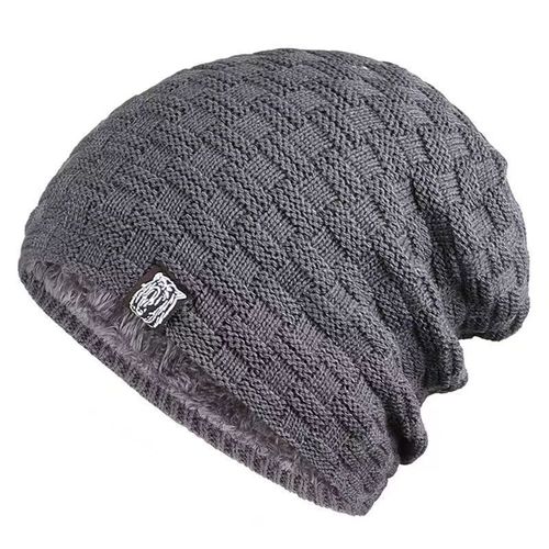 Knit Hat for Men, Fashion Cotton Hat with Fleece and Thick Wool, Autumn/Winter Warmth Protection Ear Hat