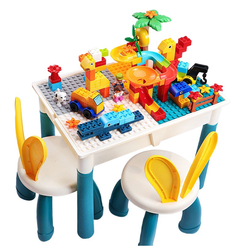 Compatible con la Mesa de bloques de construcción Lego gran partícula grande ensamblada juguetes educativos para niños bebé mesa de juego de aprendizaje multifuncional