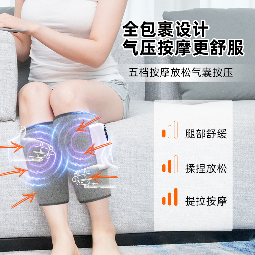 Masajeador de piernas, masajeador de piernas multifuncional con compresa caliente de temperatura constante, masajeador eléctrico automático con bolsas de aire para amasar las piernas, para piernas superiores e inferiores.