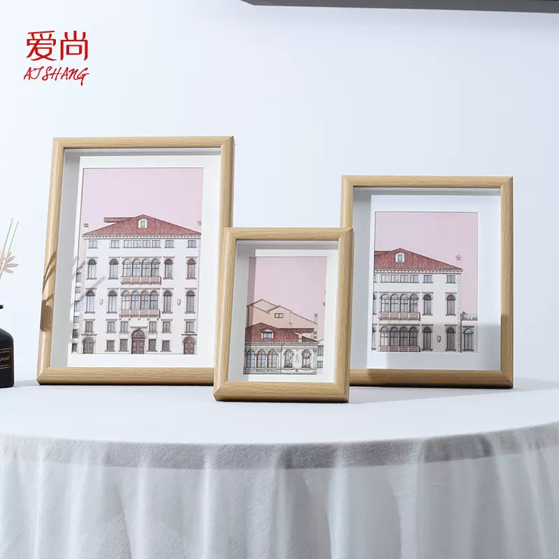 厂家供应现代简约相框摆台 创意装饰桌面摆件 长方形木质证书相框