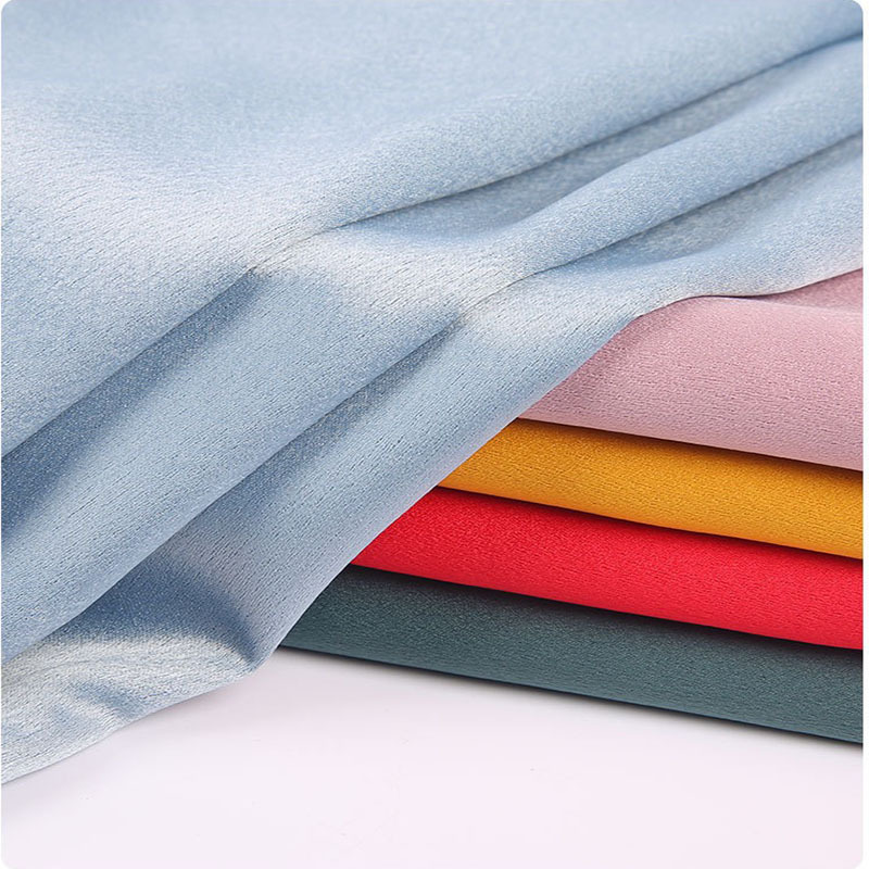 新品春夏单面麻 缎面雪纺面料 时尚涤纶乱麻连衣裙服装面料