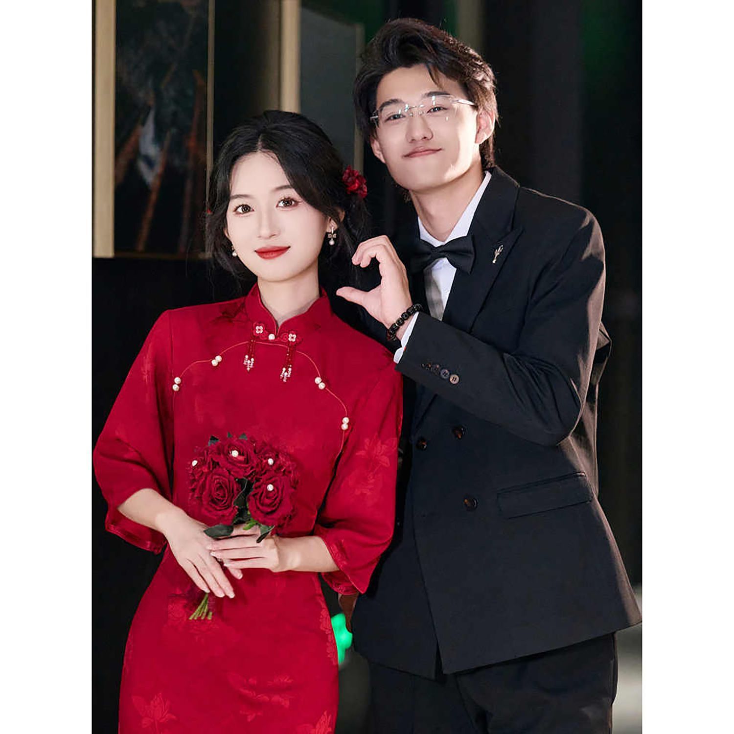 New Chinese Style Cheongsam 2025 New Mid-Sleeve Classy Retro Young Bride Wedding Toast Dress for Women