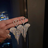 Retro long advanced earrings with tassels, European style, diamond encrusted, bright catchy style, high-quality style, internet celebrity, wholesale