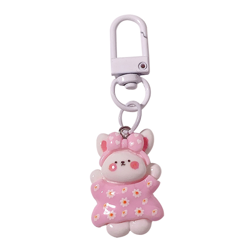 Cartoon verano viaje conejo llavero in dulce chica amiga regalo mochila colgante accesorios de resina, etc.