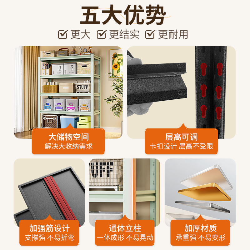 家用紫色置物架钢制货架落地多层收纳架厨房阳台储物架超市展示架|undefined