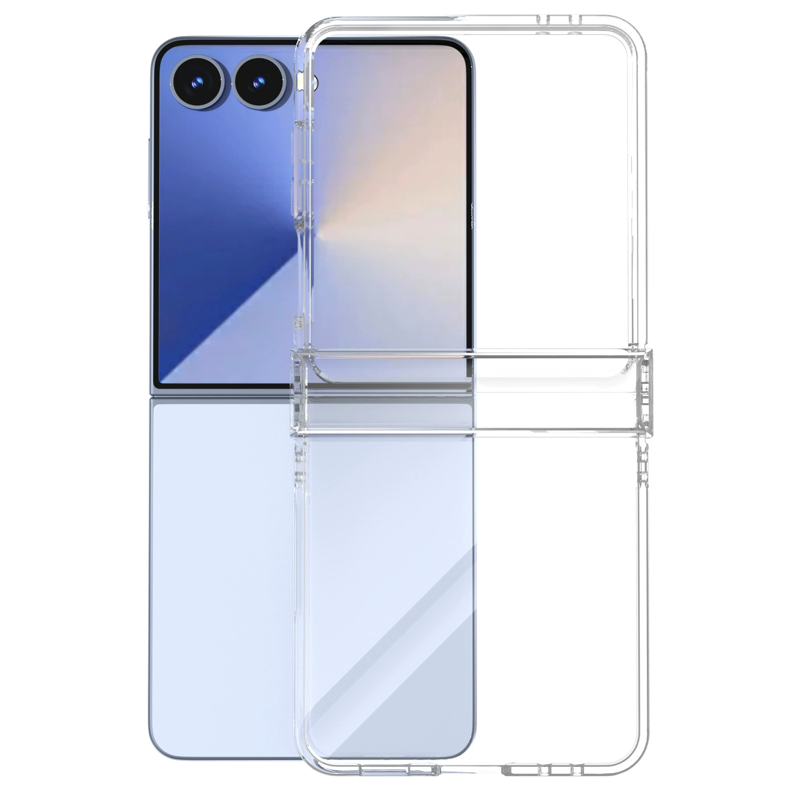 Samsung, совместимый GalaxyZFlip7, прозрачный чехол для телефона, глянцевый GalaxyZFlip6, защитный чехол, 7 в 1, складной экран