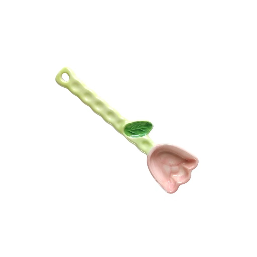 Cuillère à café rétro peinte à la main cuillère à dessert mignonne_voghion.com