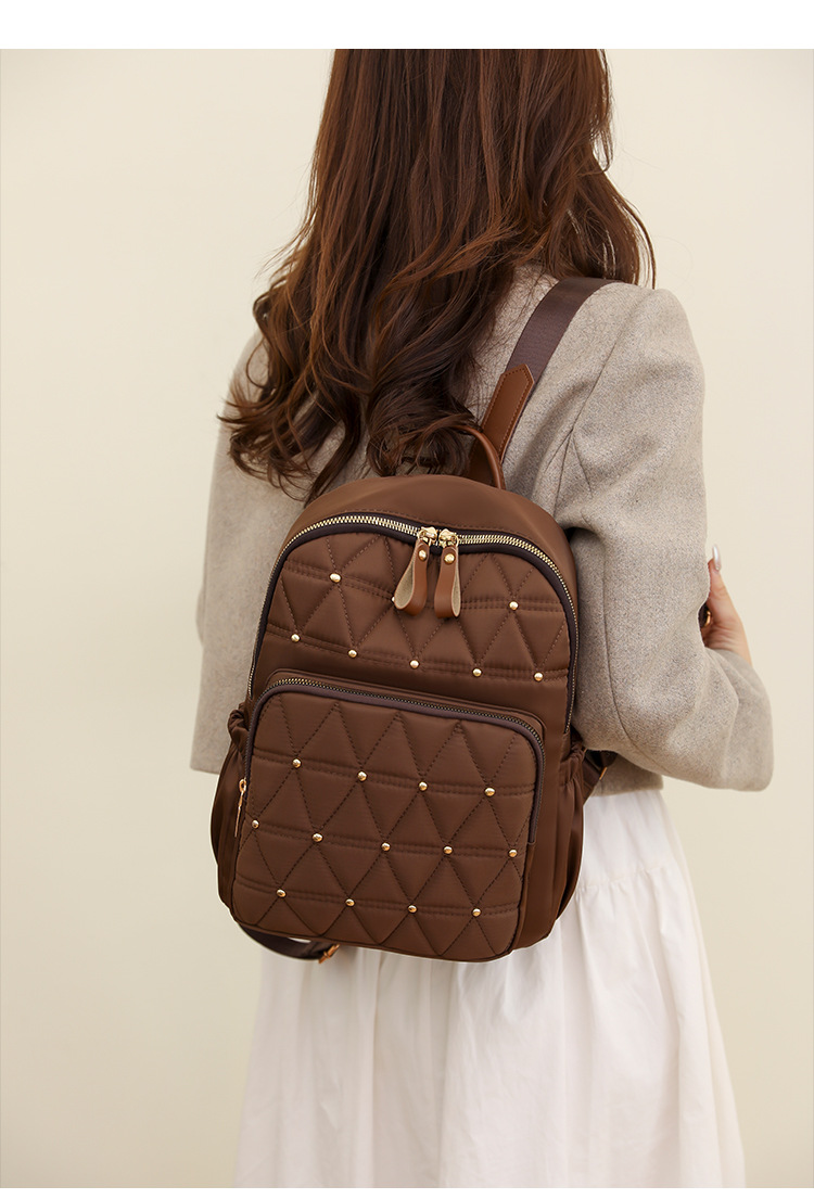 Solid Color Pattern Waterproof 17 Inch Solid Color Daily Women's Backpack