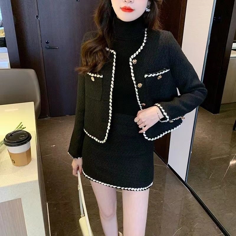 2026早秋法式小香风外套女春秋短款复古高级感气质名媛粗花呢上衣