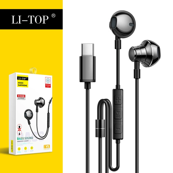 Type-c Rio Tinto V5 metal headphones-black [boxed]