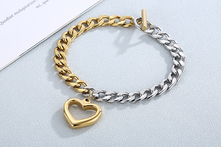 Wholesale European and American Trend Peach Heart Bracelet Necklace Set Wholesale