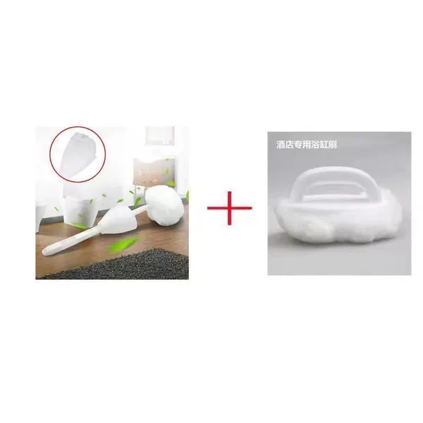 Squeeze toilet brush + bathtub brush
