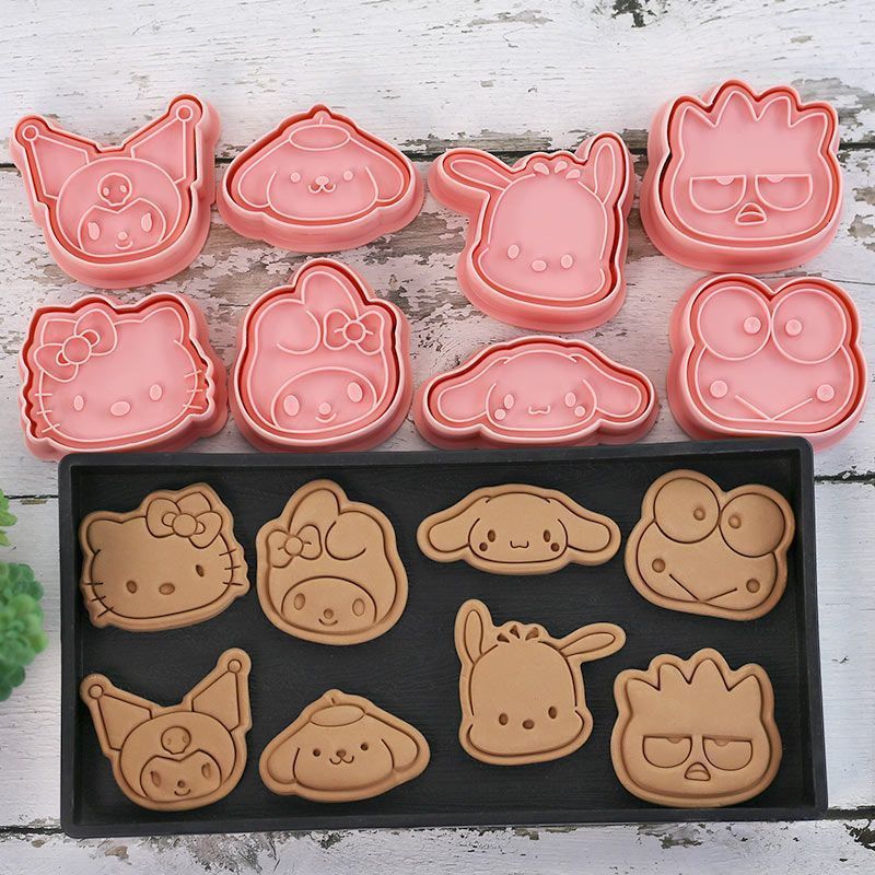 迷你三丽鸥卡通饼乾模具家用3d立体西瓜按压切模手工翻糖烘焙工沸