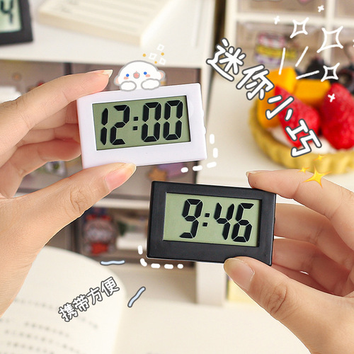 Mini Desktop Clock, Small Table Clock, Cute and Compact Student Electronic Clock, Simple Style Table Top Decor