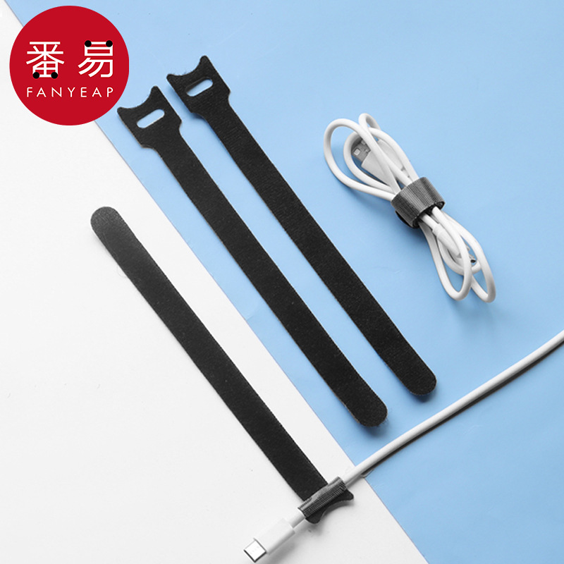 Storage system, cable ties with velcro, headphones, charging cable