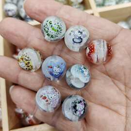 个性内置KT猫爱心树脂圆珠 DIY手工串珠散珠串笔手链挂件饰品配件