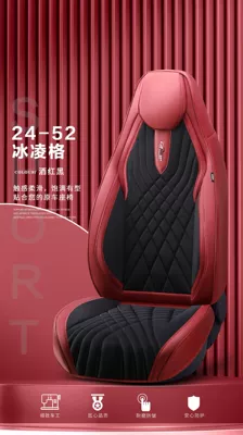 Universal seat cover – Brand 9D Full Surrounding Car - burgundy-black-five-seater-universal-model