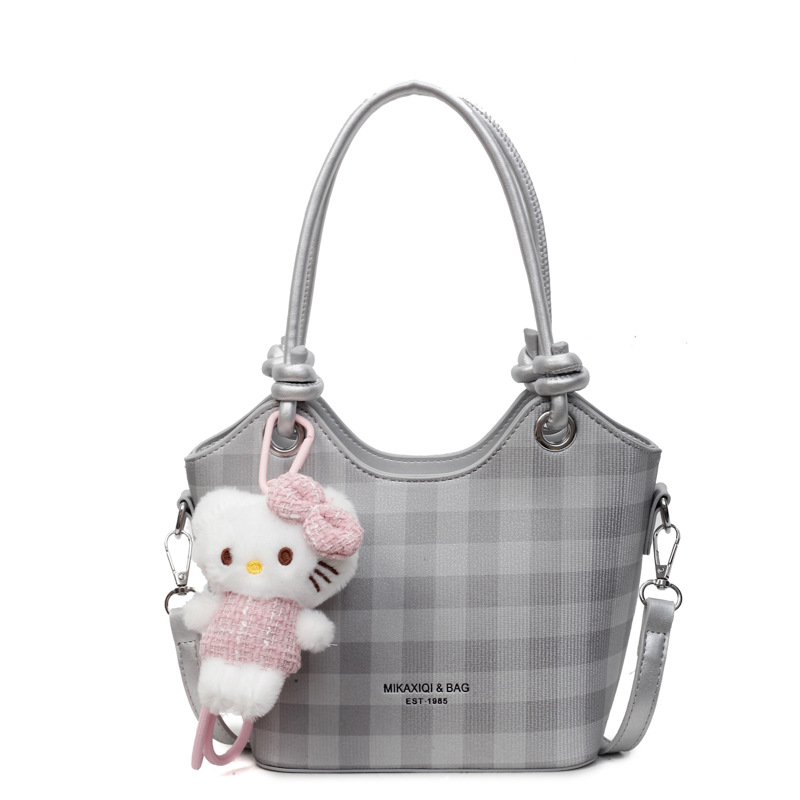 Bolsa de cubo de nicho a cuadrillas 2025, nuevo bolso de mano transfronterizo versátil de alta calidad, mochila de hombro de moda