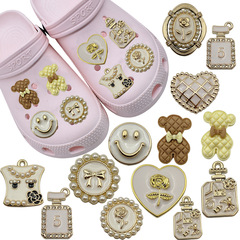 Heart Bear Smiling Series Hole Shoes Flower PVC Decorative Accessories Sandals Decorative Clips DIY Creative Cross-border