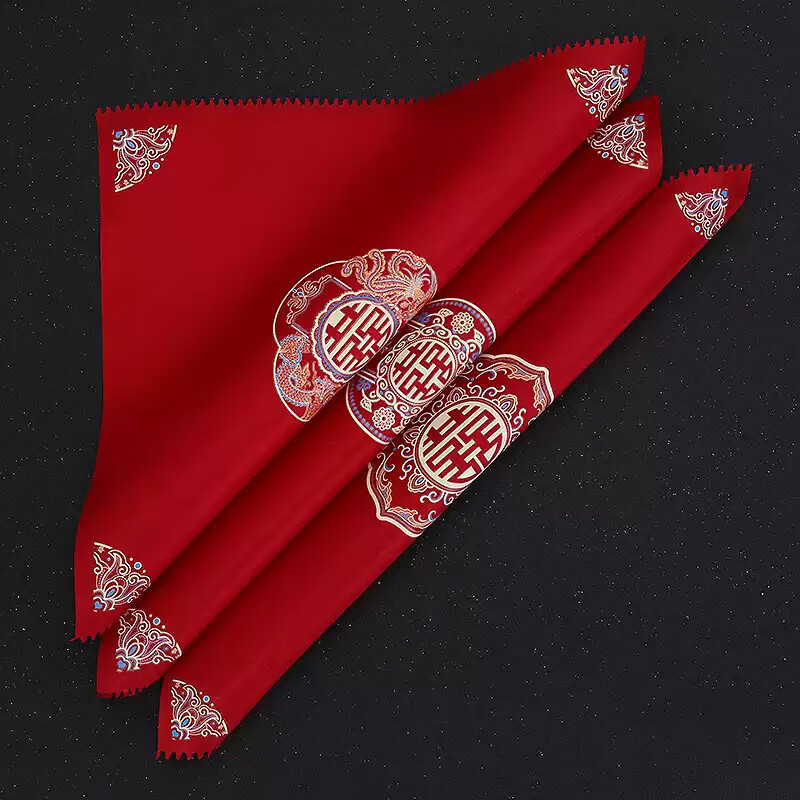 Red Handkerchief Wedding Handkerchief Wedding Bride Accompanying Supplies Dragon and Phoenix Double Happy Small Hand Towel Xi Pa Square Towel Red Handkerchief Wedding Handkerchief Wedding Bride Accompanying Supplies Dragon and Phoenix Double Happy Small Hand Towel Xi Pa Square Towel