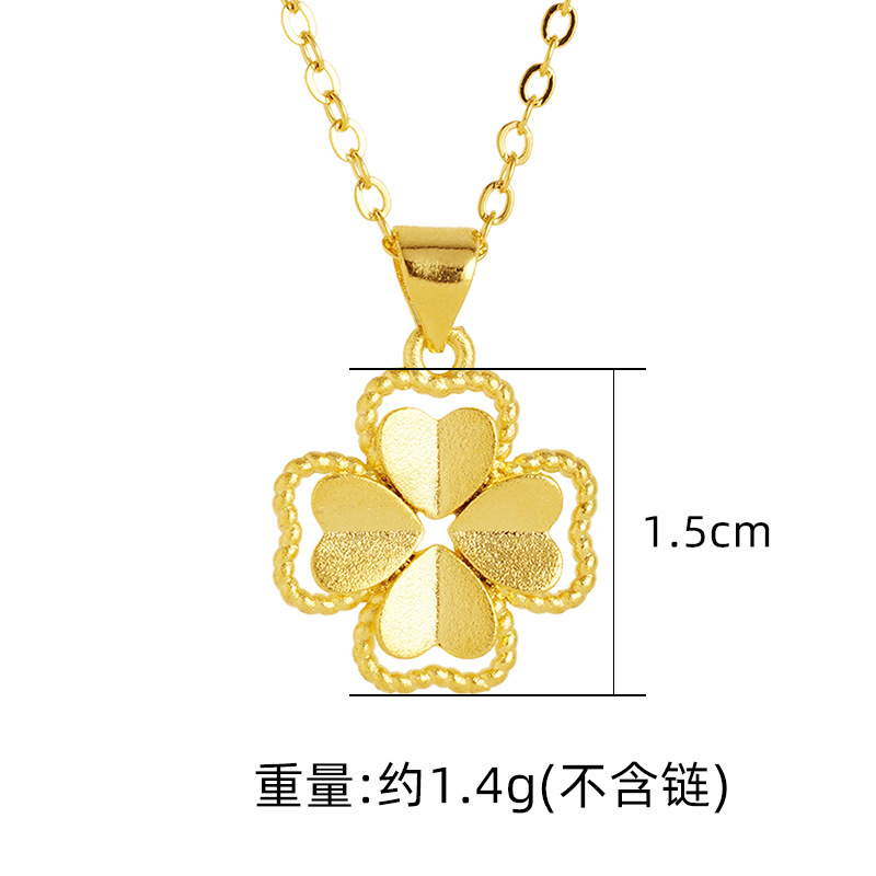 Nicho todo partido trébol de cuatro hojas DIY colgante Vietnam arena oro flor joyas chapado en oro luz estilo de lujo Mori estilo no se desvanece durante mucho tiempo