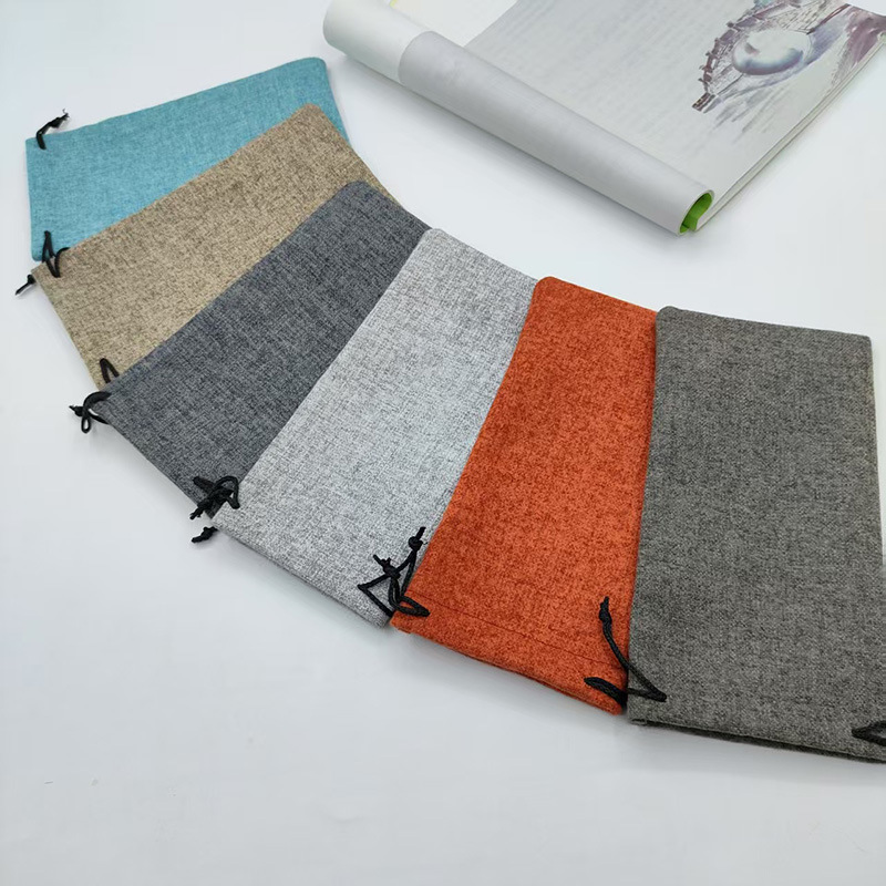 Bolsa de lino con cordón y tacto aterciopelado, funda para gafas de sol y de vista, bolsa de almacenamiento para gafas, bolsa pequeña de almacenamiento, bolsa para gafas en stock.