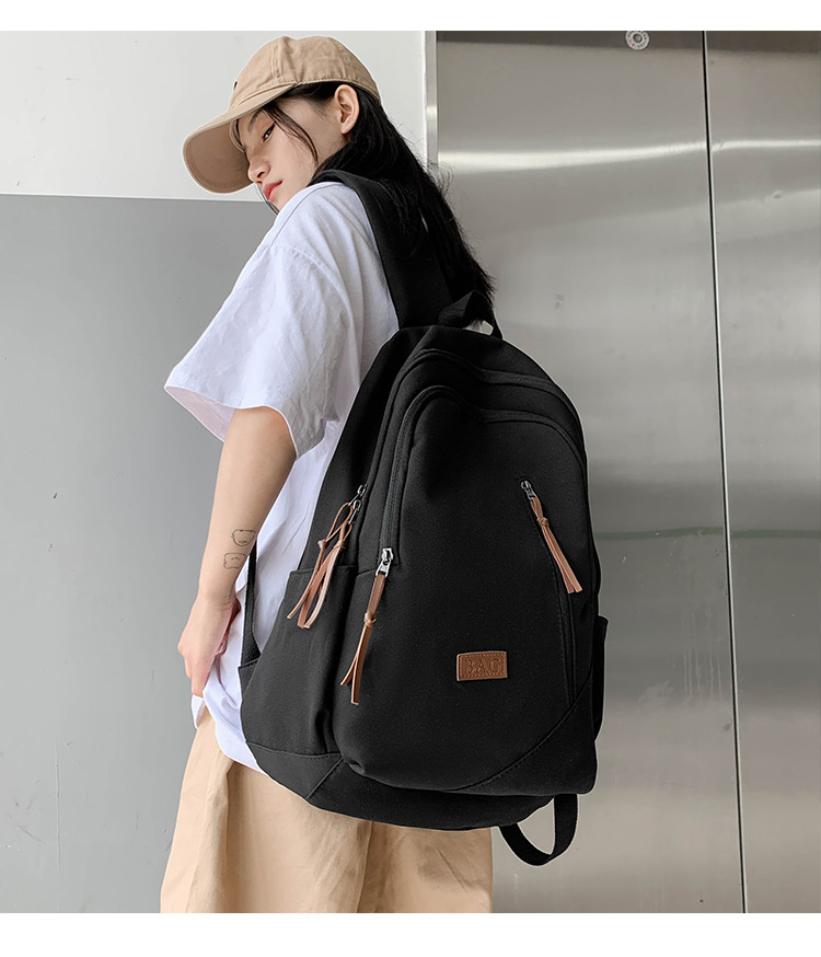 Streetwear Solid Color Square Zipper Functional Backpack display picture 8