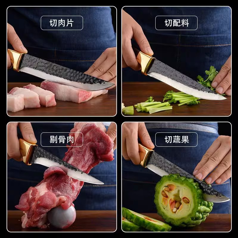 Stainless Steel Hand-Forged Boning Knife, Kitchen Butcher Knife, Special Knife for Killing Pigs and Sheep, Cutting Meat and Boning, Slicing Sharp Knife