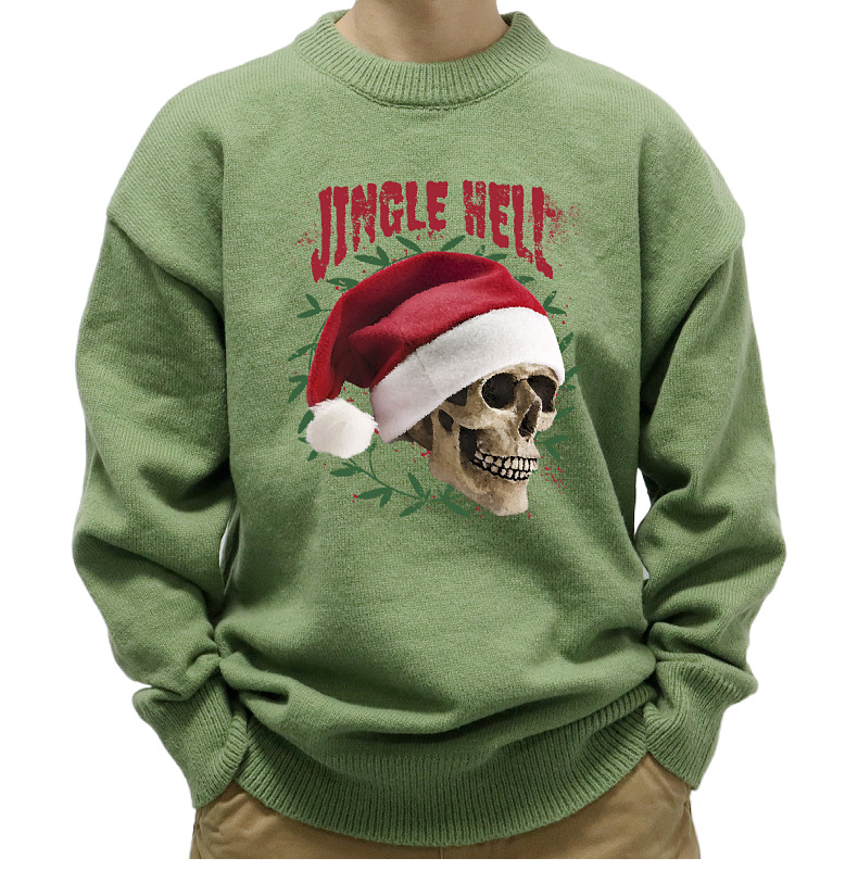 New Men's European Autumn Winter Loose Knitted Sweaters Y2K Style Printed Pullover Sweaters for Men Tops_voghion.com