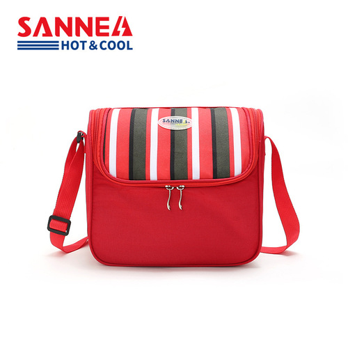 SANNE insulated bag striped picnic bag Amazon thickened insulated lunch bag portable aluminum foil lunch box bag