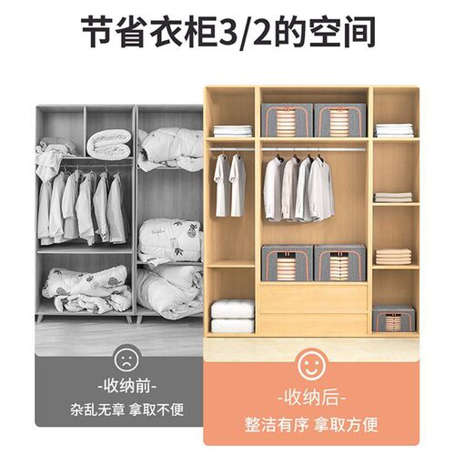 Cotton and linen clothing storage box, fabric clothing moving bag, finishing box, folding wardrobe, dormitory storage basket bag, household