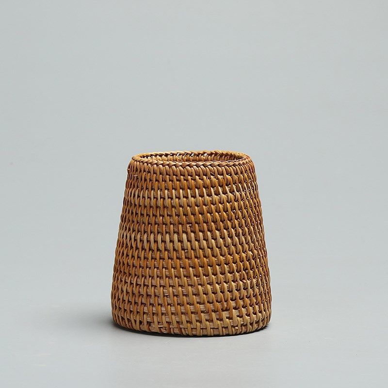 Ceremonia del té de ratán Juego de seis caballeros, portalápices, tubo de té, té, accesorios de juego de té de kung fu